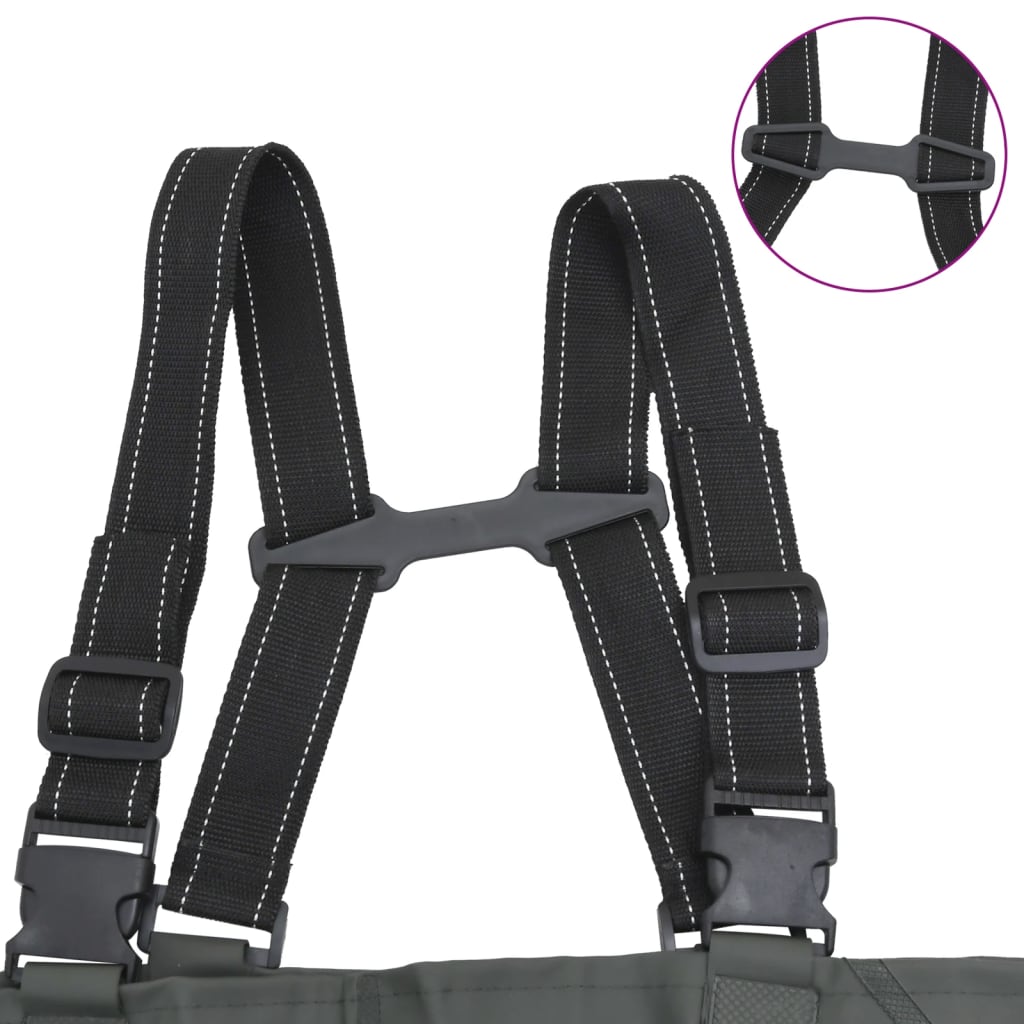 Waadpak met laarzen en riem maat 40 donkergroen - AllerleiShop