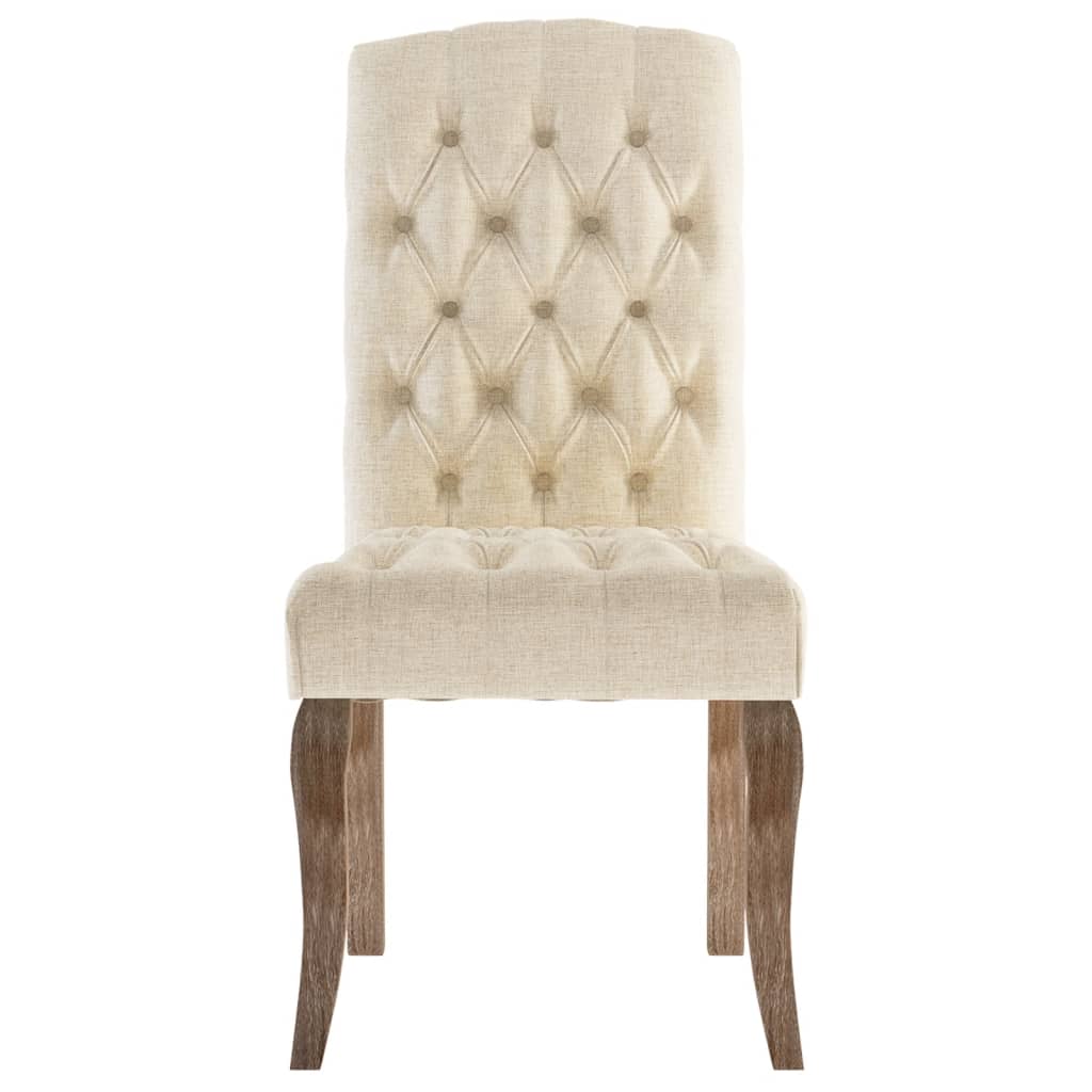 Eetkamerstoelen 4 st linnen-look stof beige - AllerleiShop