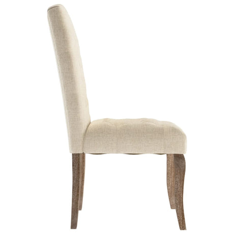 Eetkamerstoelen 4 st linnen-look stof beige - AllerleiShop