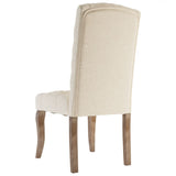 Eetkamerstoelen 4 st linnen-look stof beige - AllerleiShop