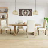 Eetkamerstoelen 4 st linnen-look stof beige - AllerleiShop