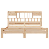 Bed met boekenkast zonder matras massief grenenhout 180x200 cm
