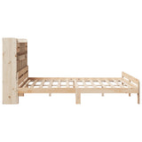 Bed met boekenkast zonder matras massief grenenhout 180x200 cm