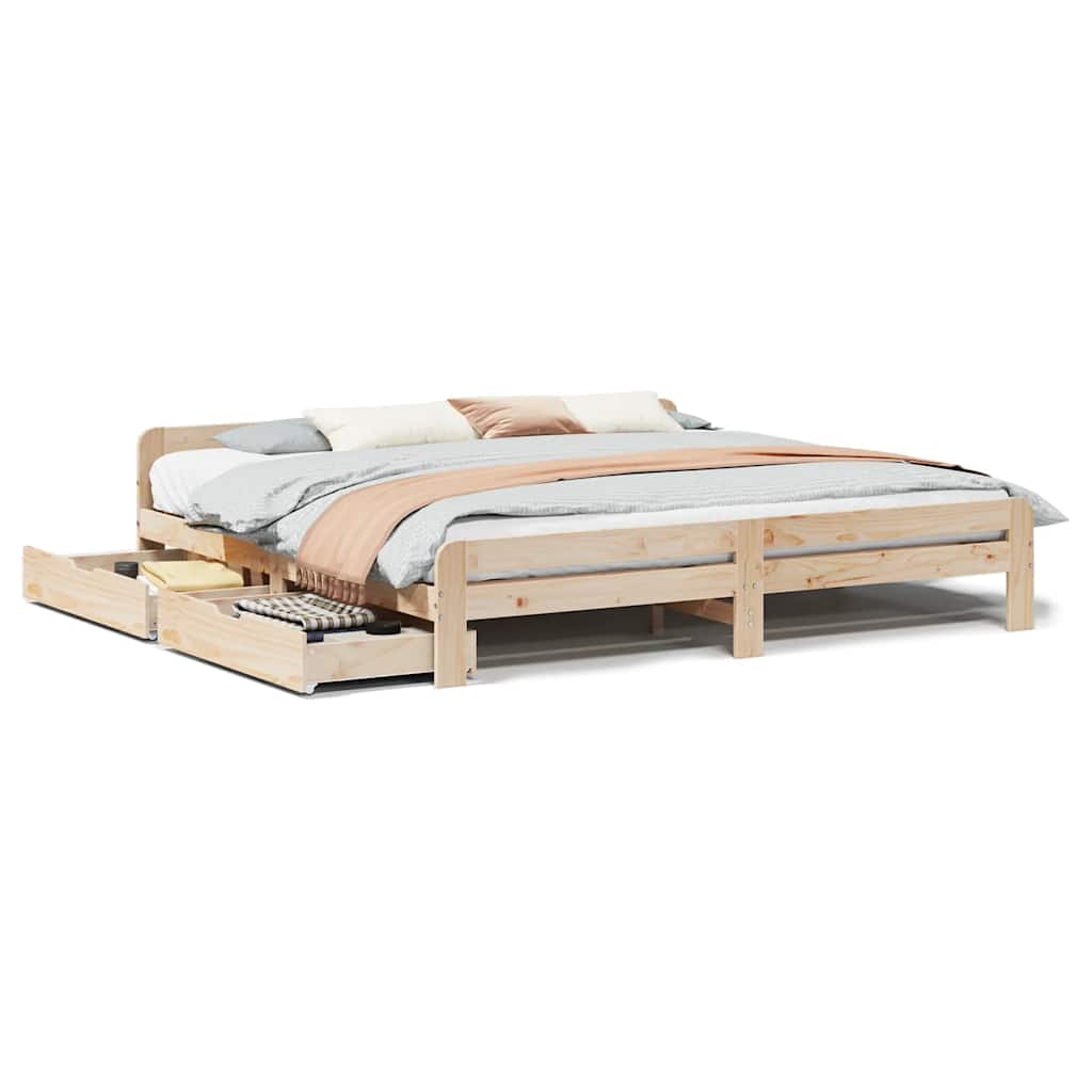Bedframe zonder matras massief grenenhout 180x200 cm