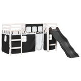 Kinderhoogslaper met gordijnen 80x200 cm massief grenenhout - AllerleiShop