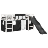 Kinderhoogslaper met gordijnen 80x200 cm massief grenenhout - AllerleiShop