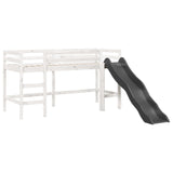 Kinderhoogslaper met gordijnen 80x200 cm massief grenenhout - AllerleiShop