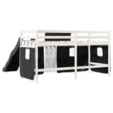 Kinderhoogslaper met gordijnen 80x200 cm massief grenenhout - AllerleiShop