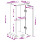 Sokkel met opbergruimte 31x30x60 cm bewerkt hout wit - AllerleiShop