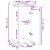 Sokkel met opbergruimte 31x30x60 cm bewerkt hout zwart - AllerleiShop