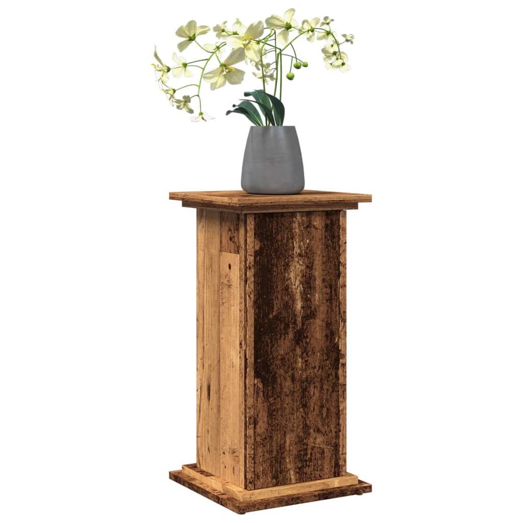 Sokkel met opbergruimte 31x30x60 cm bewerkt hout oud houtkleur