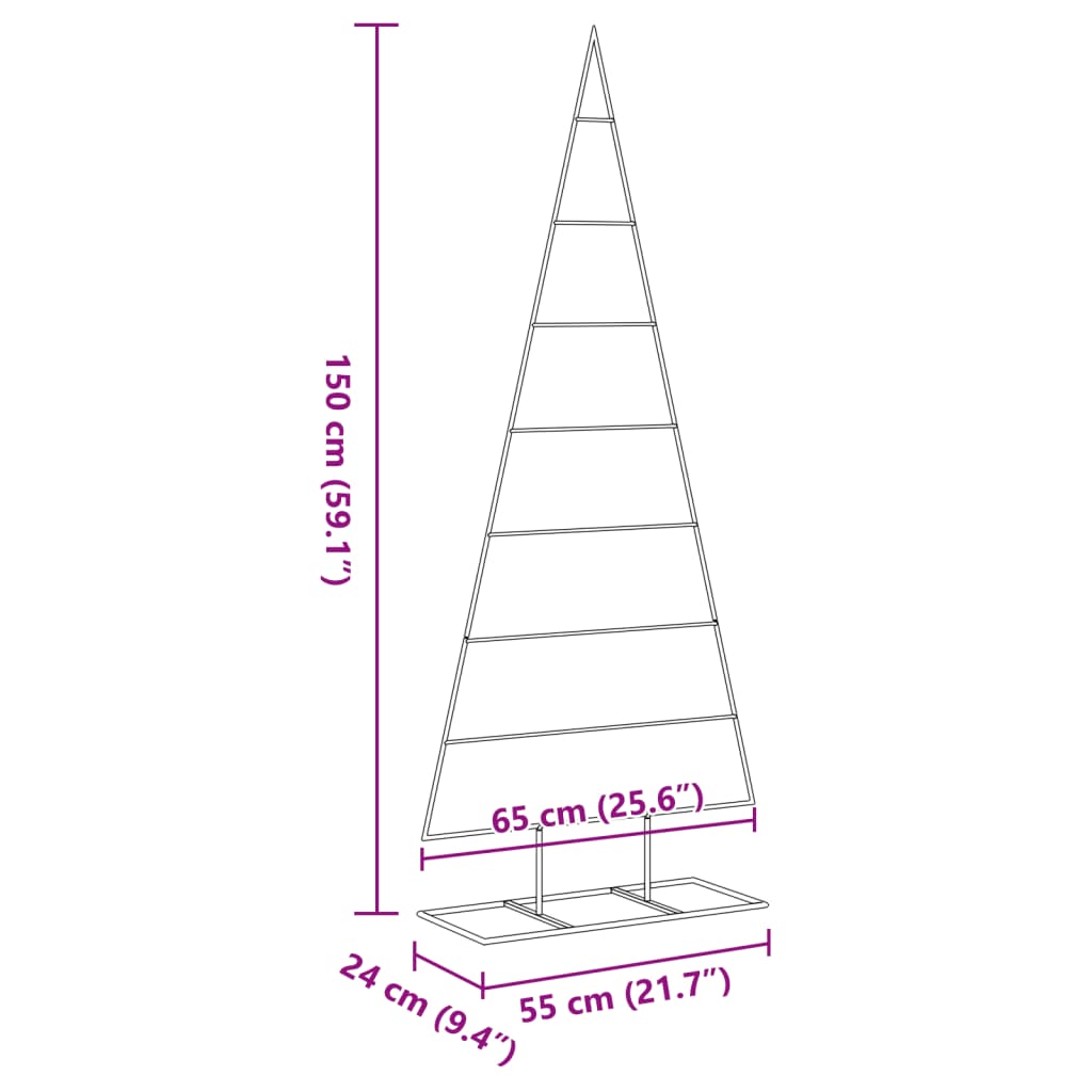 Kerstdecoratie kerstboom 150 cm metaal zwart - AllerleiShop