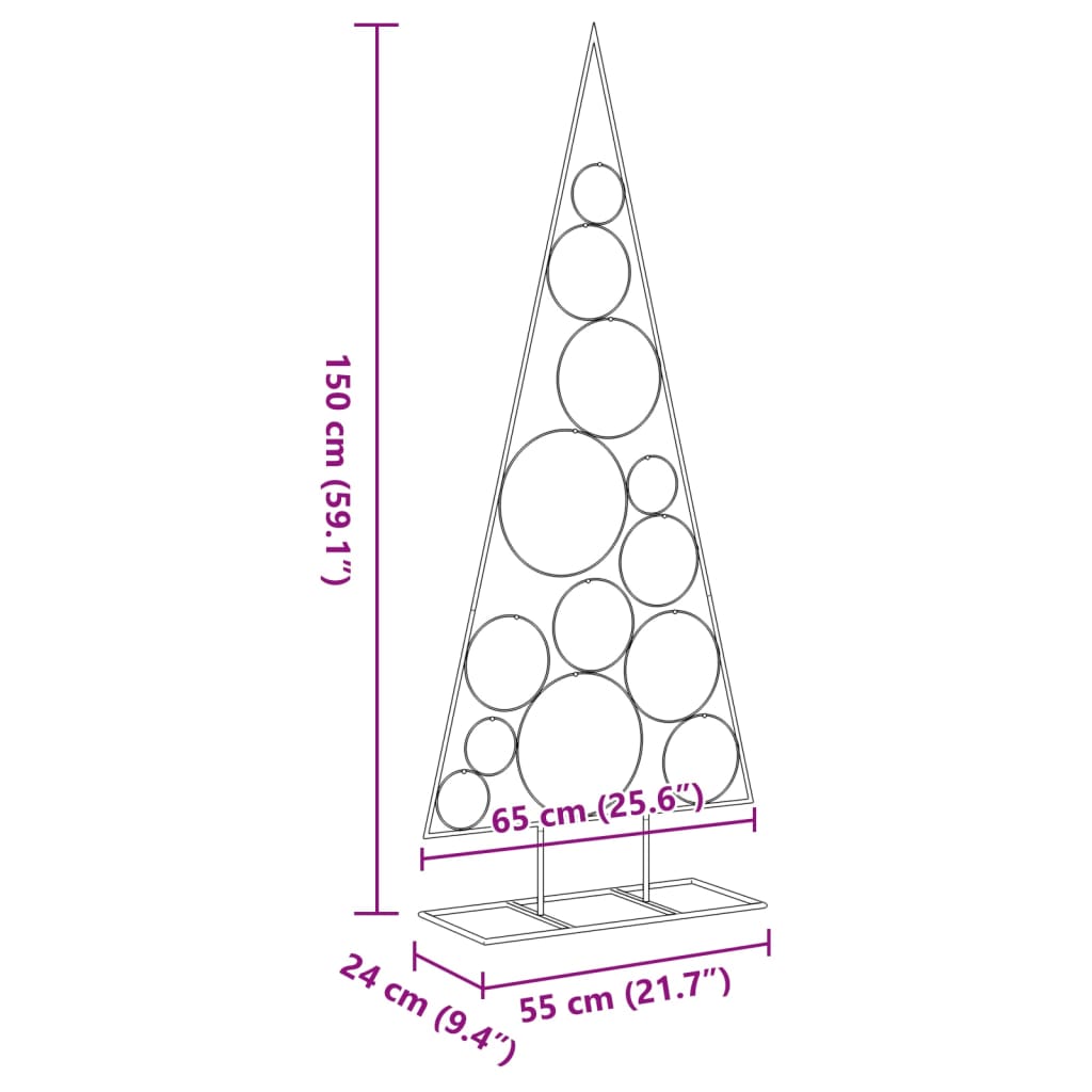 Kerstdecoratie kerstboom 150 cm metaal zwart - AllerleiShop