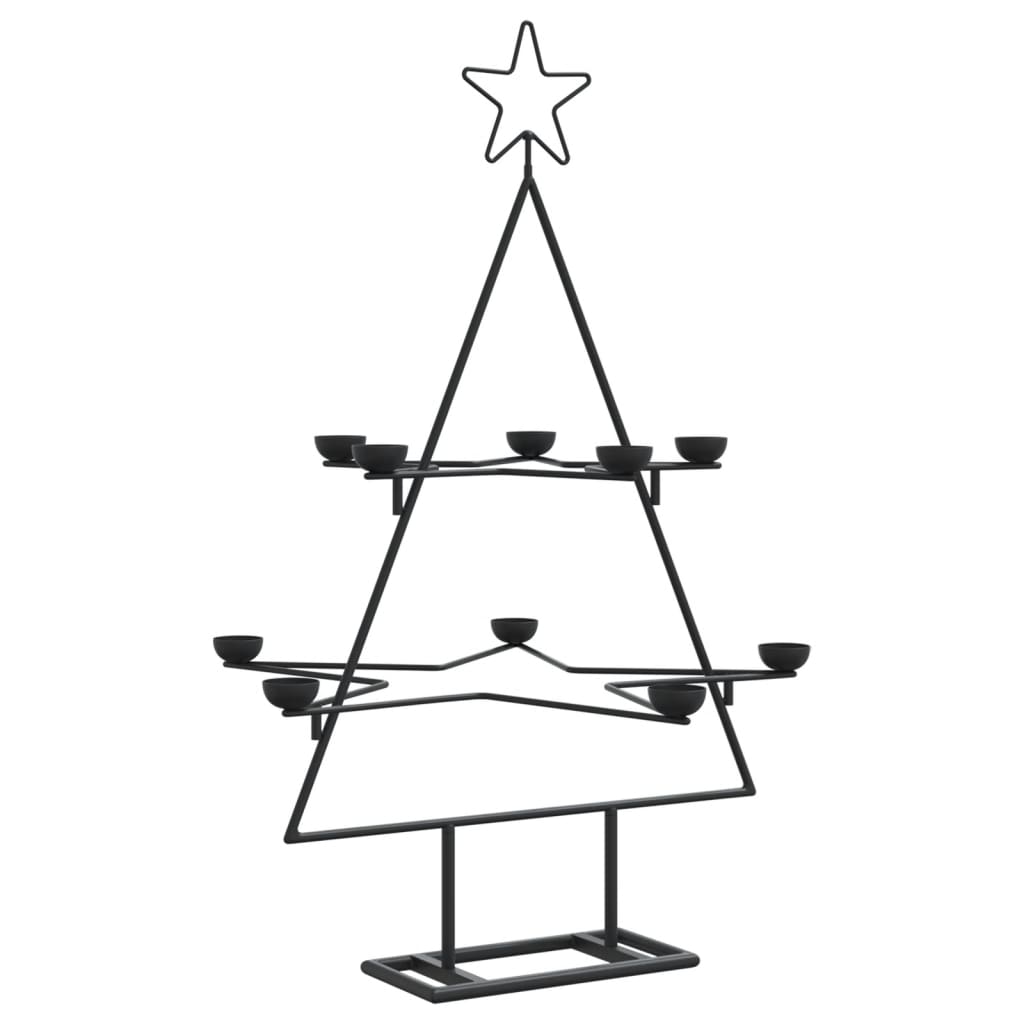 Kerstdecoratie kerstboom 75 cm metaal zwart - AllerleiShop