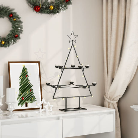 Kerstdecoratie kerstboom 75 cm metaal zwart - AllerleiShop