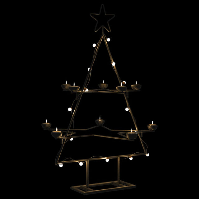 Kerstdecoratie kerstboom 75 cm metaal zwart - AllerleiShop