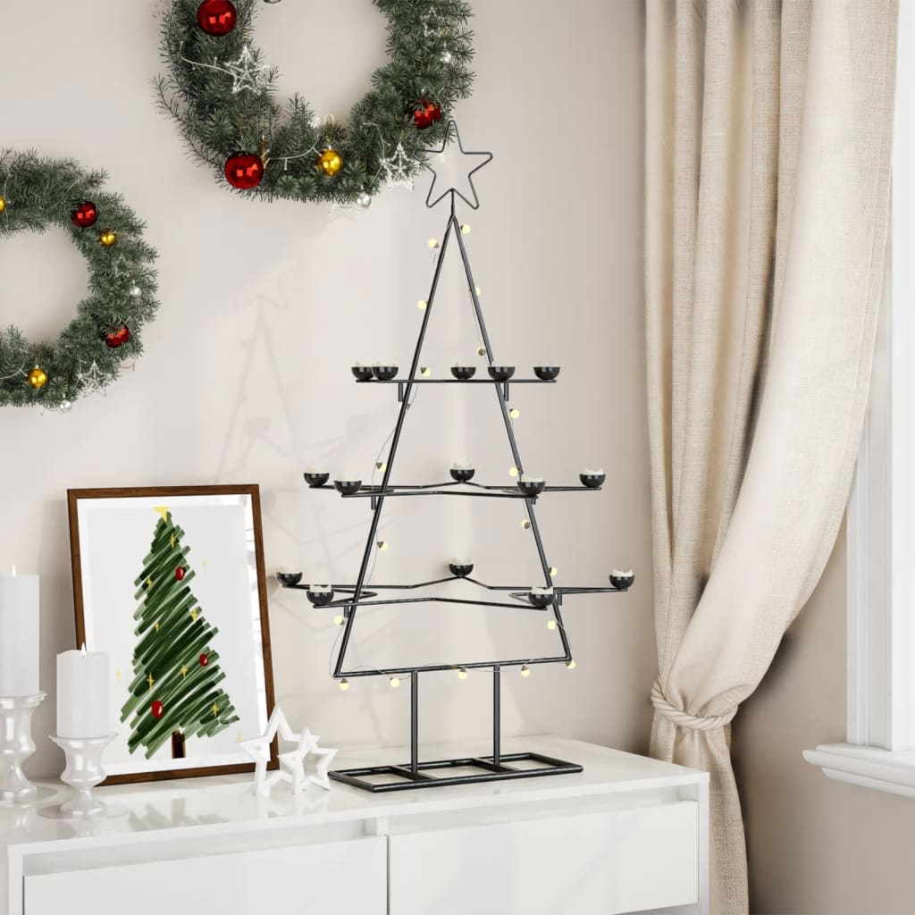 Kerstdecoratie kerstboom 105 cm metaal zwart - AllerleiShop