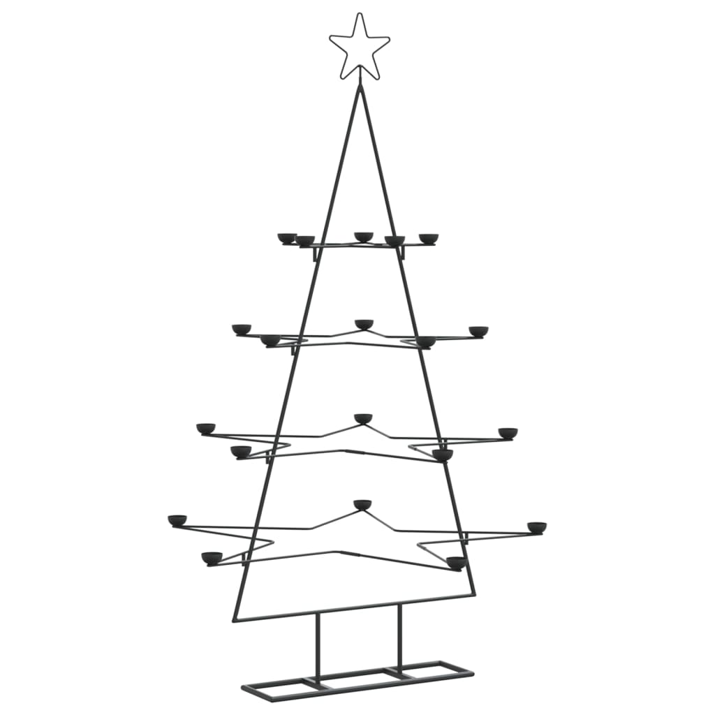 Kerstdecoratie kerstboom 140 cm metaal zwart - AllerleiShop