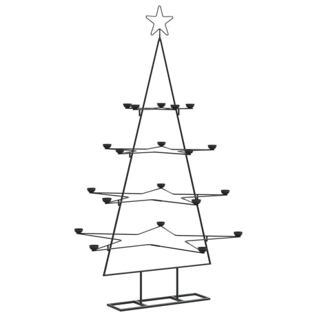 Kerstdecoratie kerstboom 140 cm metaal zwart - AllerleiShop