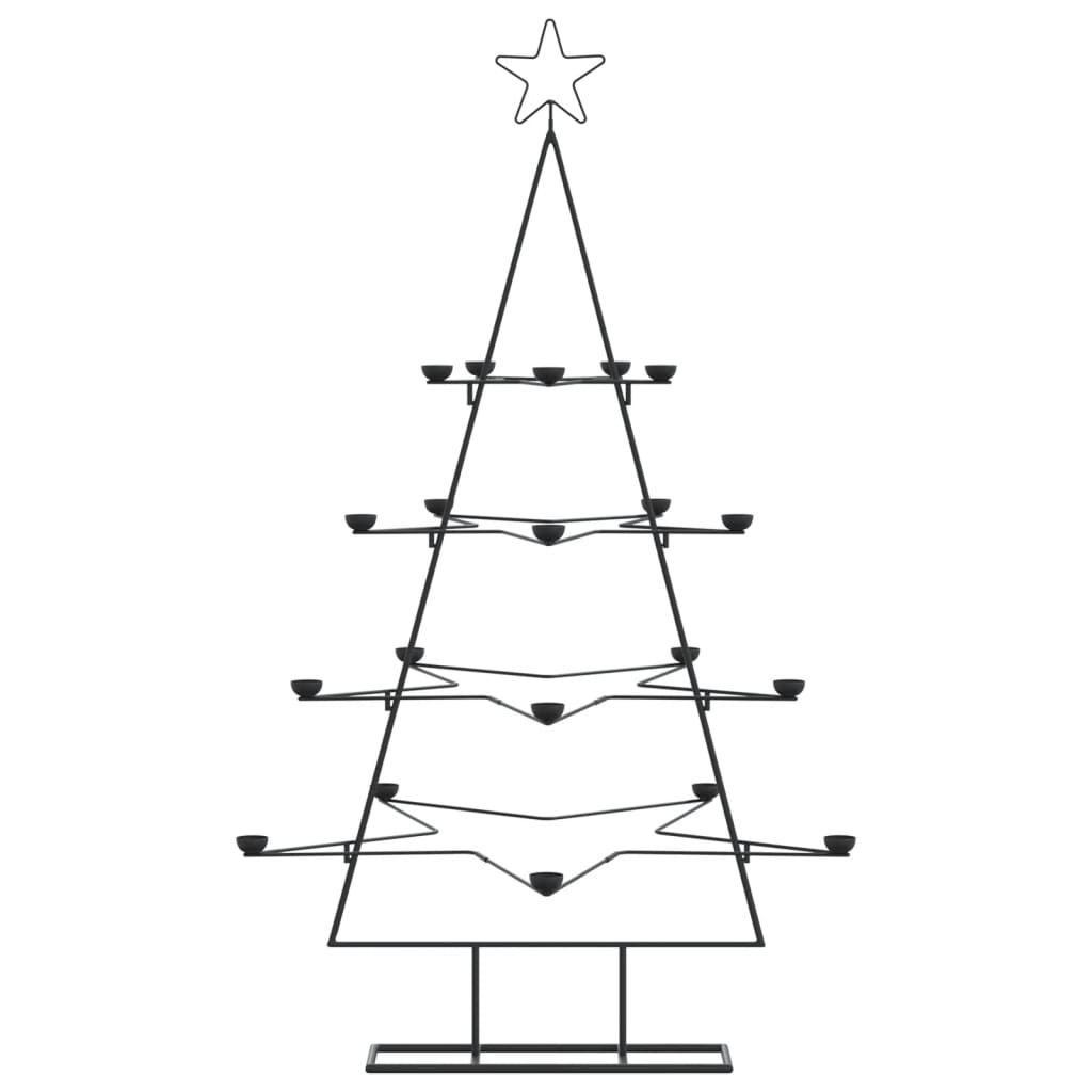 Kerstdecoratie kerstboom 140 cm metaal zwart - AllerleiShop