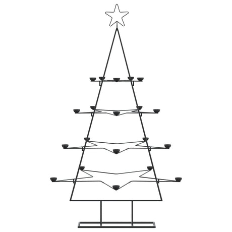 Kerstdecoratie kerstboom 140 cm metaal zwart - AllerleiShop