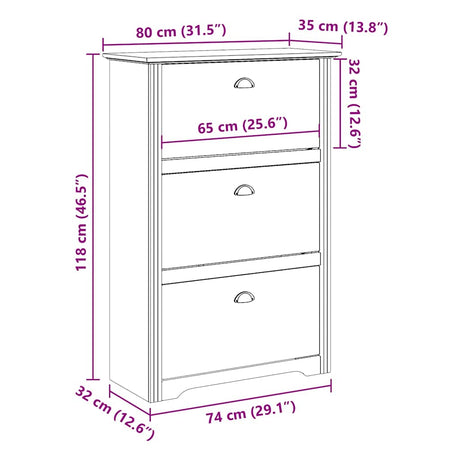 Schoenenrek BODO 80x35x118 cm grijs - AllerleiShop