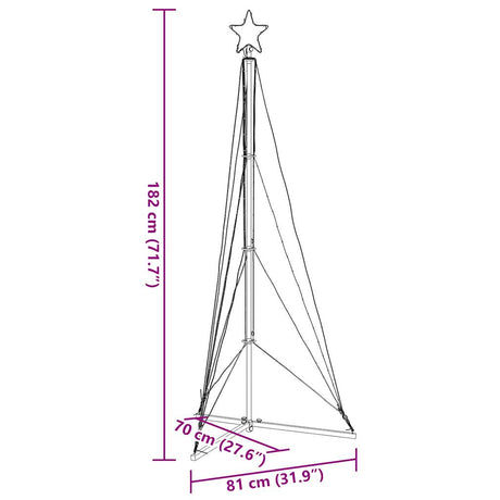 Kerstboomverlichting 363 blauwe LED's 182 cm - AllerleiShop