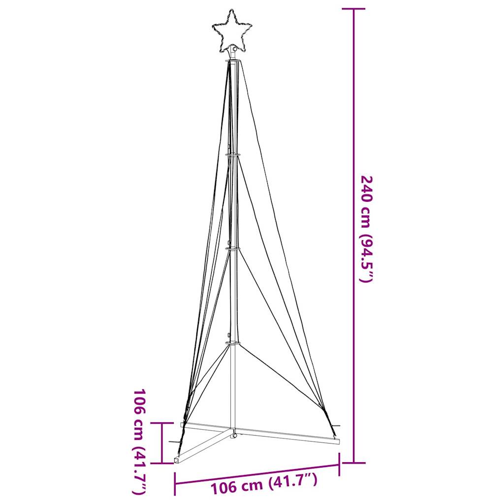 Kerstboomverlichting 483 koudwitte LED's 240 cm - AllerleiShop