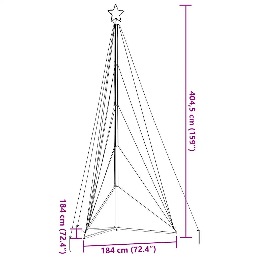 Kerstboomverlichting 615 warmwitte LED's 404,5 cm - AllerleiShop