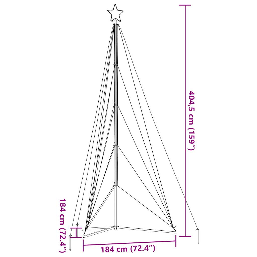 Kerstboomverlichting 615 blauwe LED's 404,5 cm - AllerleiShop