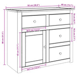 Dressoir met lades Panama 93x40x80 cm massief grenenhout - AllerleiShop