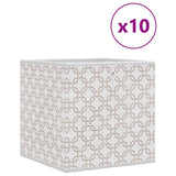 Opbergboxen 10 st inklapbaar 32x32x32 cm ongeweven stof crème - AllerleiShop