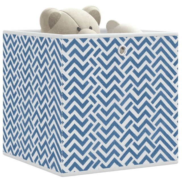 Opbergboxen 10 st inklapbaar 32x32x32 cm ongeweven stof blauw - AllerleiShop