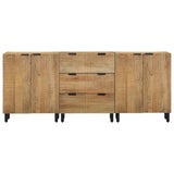 3-delige Dressoirs 60x33x75 cm massief mangohout bruin