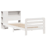 Bedframe zonder matras massief grenenhout wit 140x200 cm