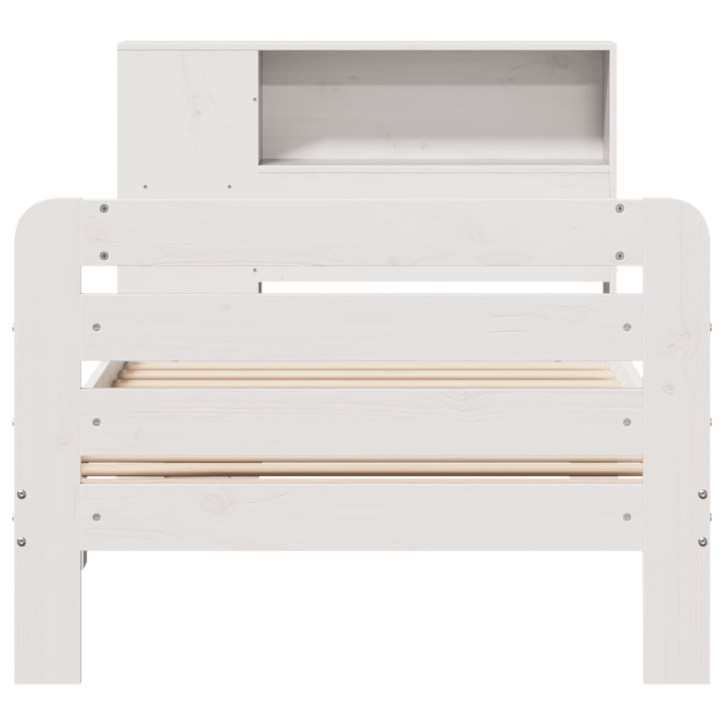 Bedframe zonder matras massief grenenhout wit 140x200 cm