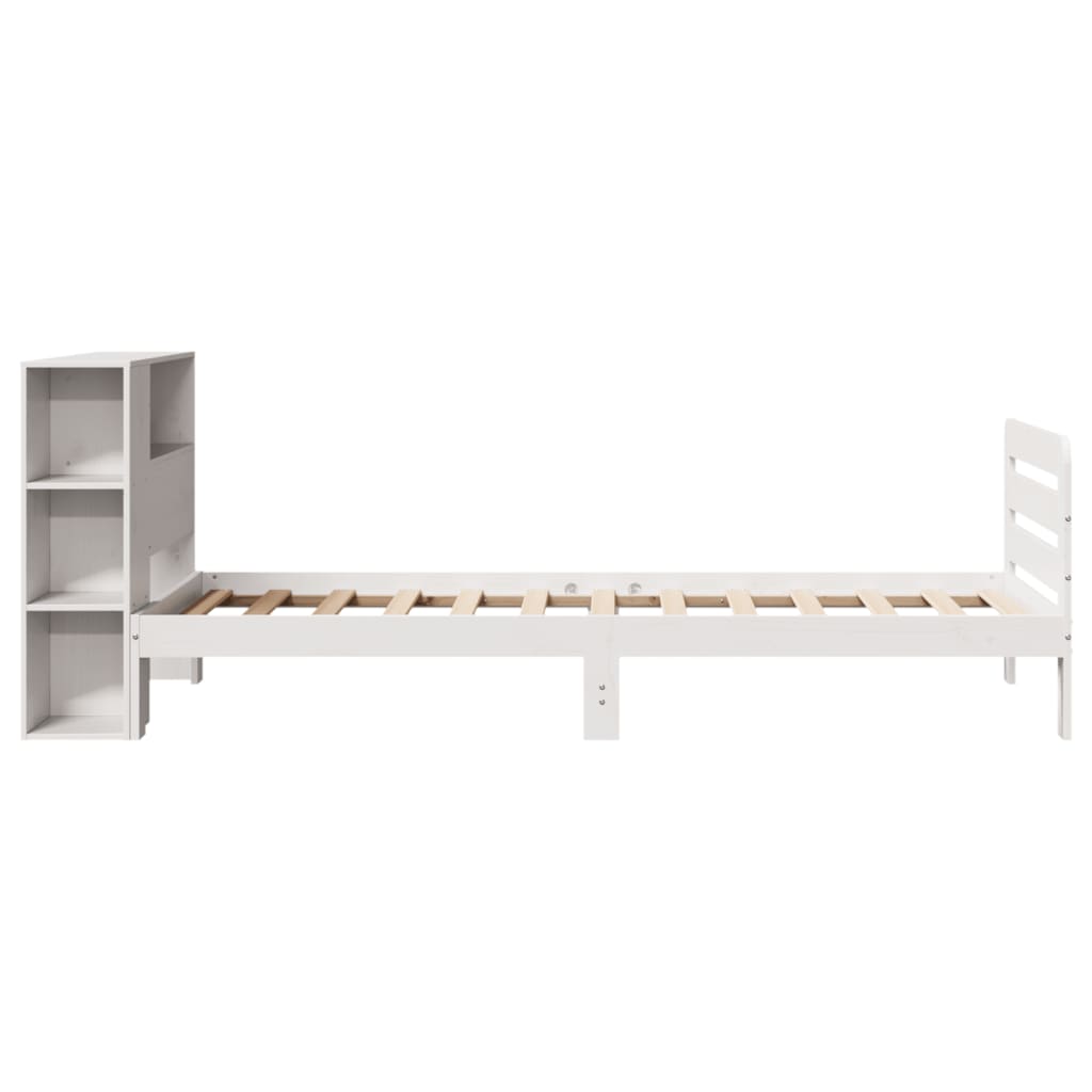 Bedframe zonder matras massief grenenhout wit 140x200 cm