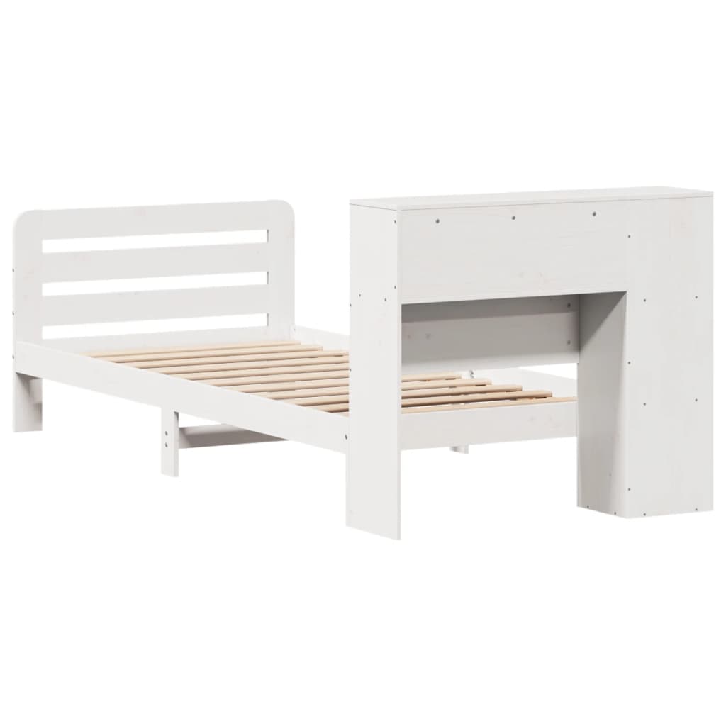 Bedframe zonder matras massief grenenhout wit 140x200 cm