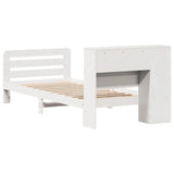 Bedframe zonder matras massief grenenhout wit 140x200 cm