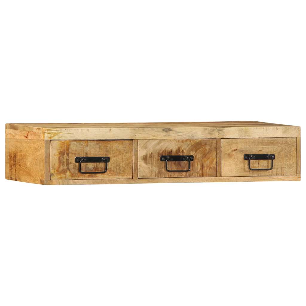 Tv-meubel wandmontage 100x30x19 cm massief ruw mangohout - AllerleiShop