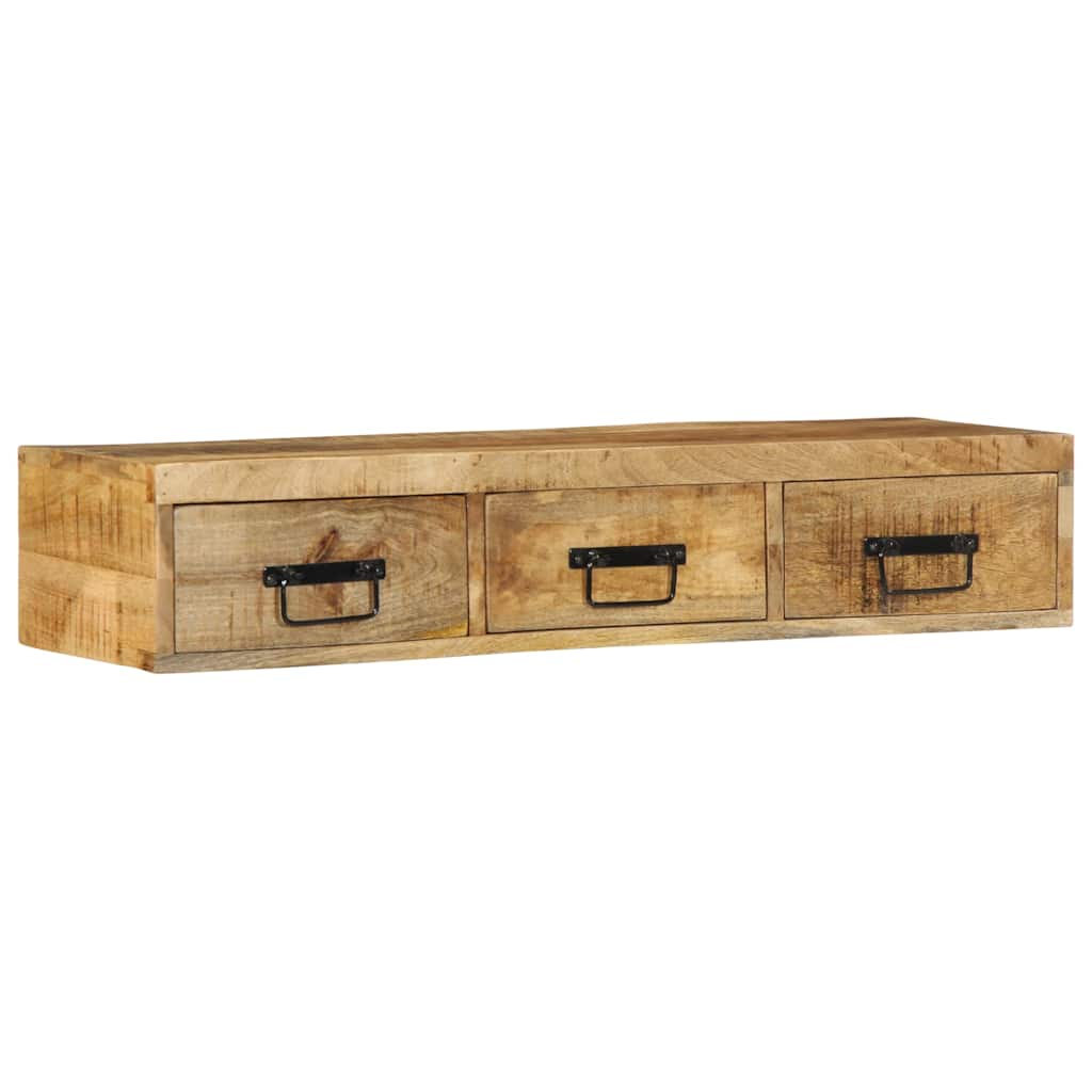 Tv-meubel wandmontage 100x30x19 cm massief ruw mangohout - AllerleiShop