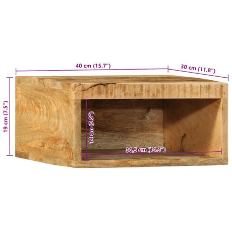 Tv-wandmeubelen 2 st massief ruw mangohout - AllerleiShop