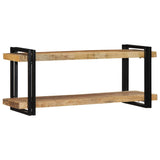 Wandschap 110x33x45 cm massief ruw mangohout