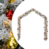 Kerstslinger met kerstballen en LED-lampjes 5 m PVC groen - AllerleiShop