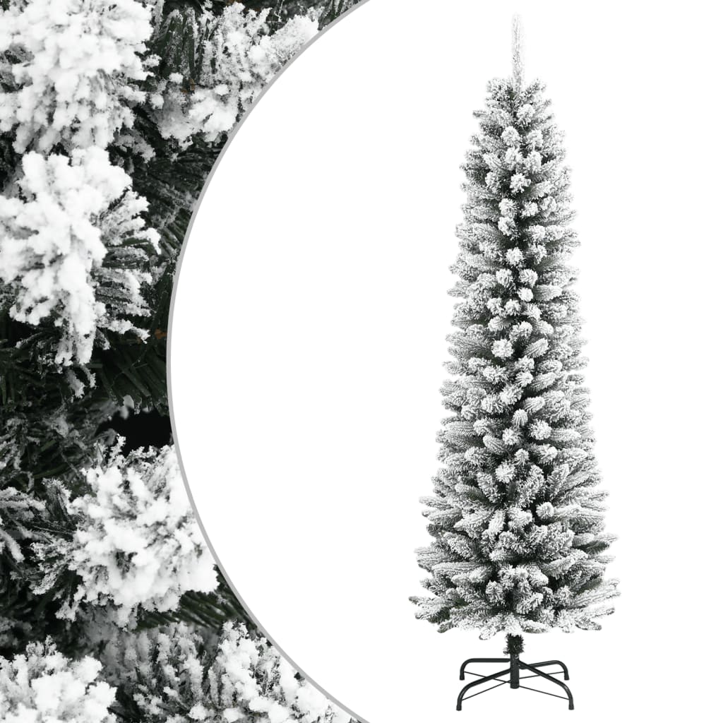 Kunstkerstboom met sneeuw smal 120 cm PVC en PE - AllerleiShop