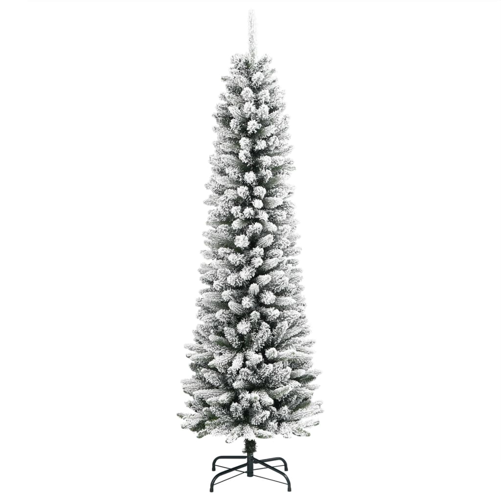 Kunstkerstboom met sneeuw smal 120 cm PVC en PE - AllerleiShop