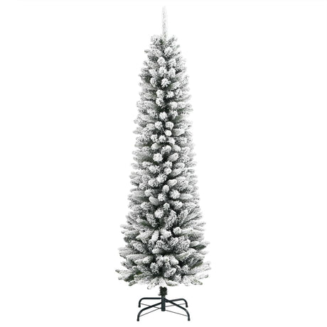 Kunstkerstboom met sneeuw smal 120 cm PVC en PE - AllerleiShop