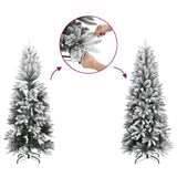 Kunstkerstboom met sneeuw smal 120 cm PVC en PE - AllerleiShop