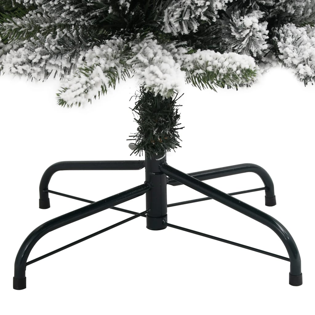 Kunstkerstboom met sneeuw smal 240 cm PVC en PE - AllerleiShop