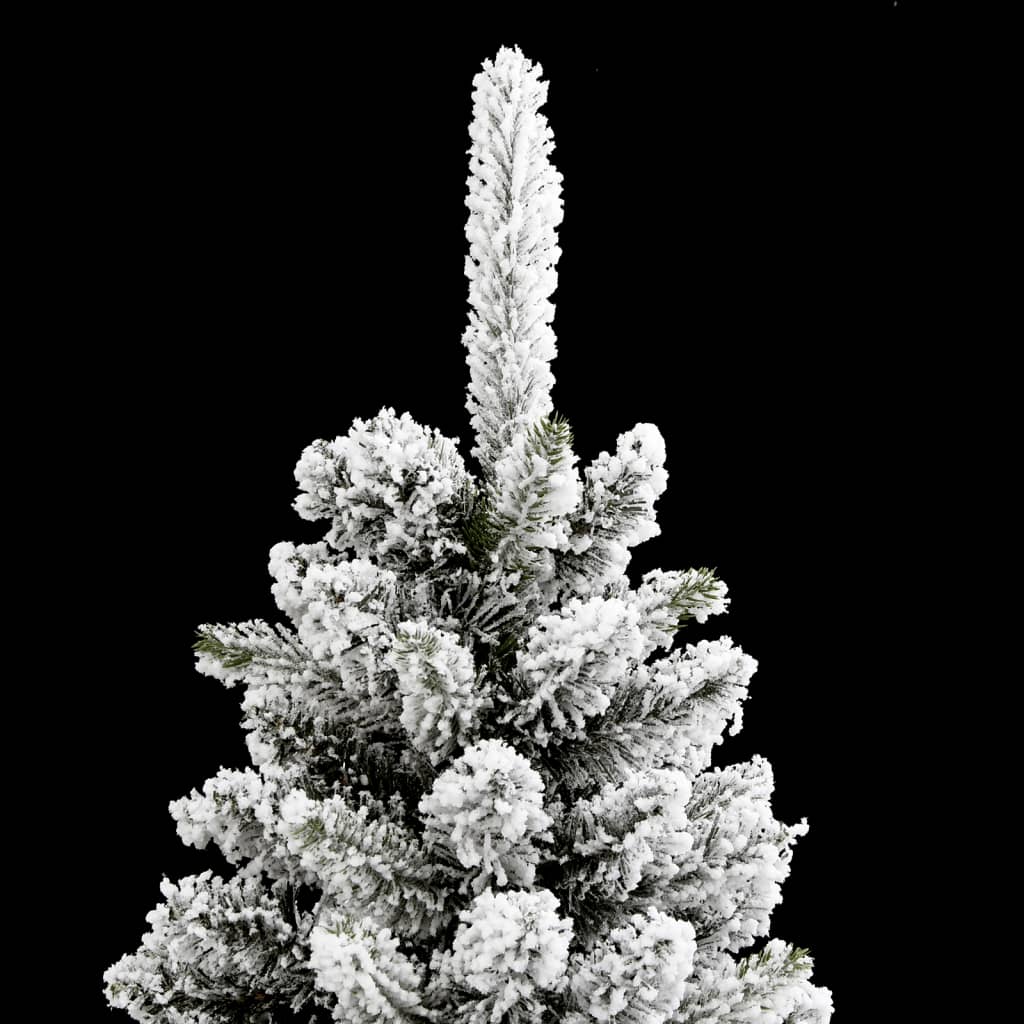 Kunstkerstboom met sneeuw smal 240 cm PVC en PE - AllerleiShop